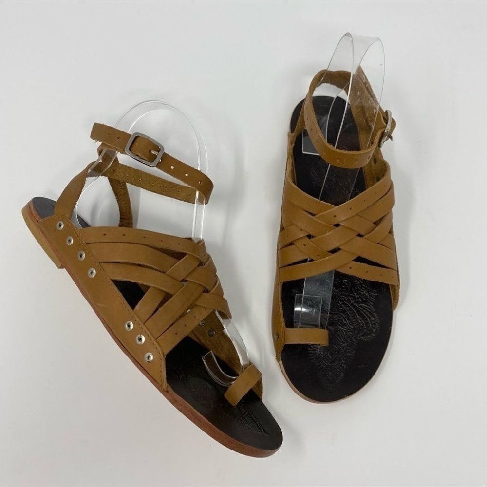NEW Free People Belize Strappy Sandal Tan 37